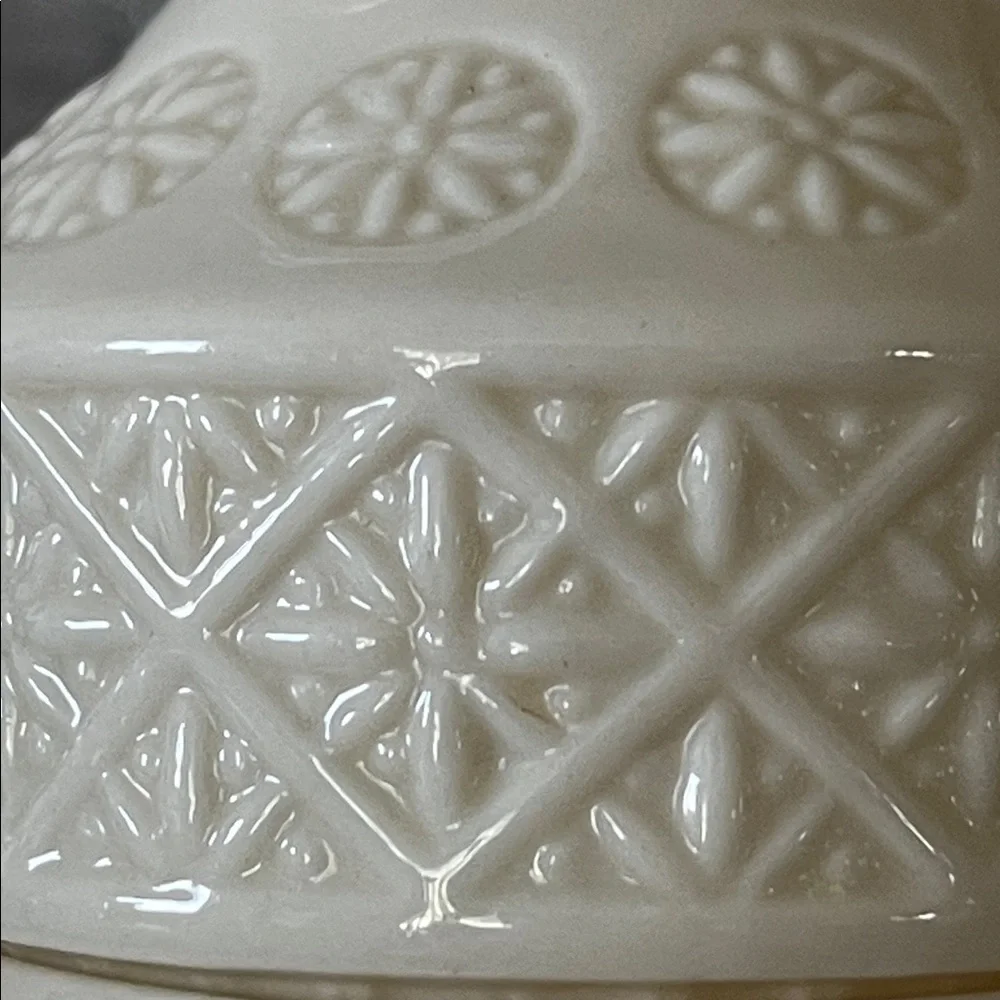 Vintage Belleek Ireland Creamer & Sugar Set | Embossed Basketweave Creamware